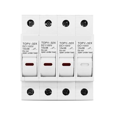 BYLSAGWHT 1-Piece 4-Pole 1100V DC Fuse Holder with LED, 10 × 38 mm, TOPV-32X