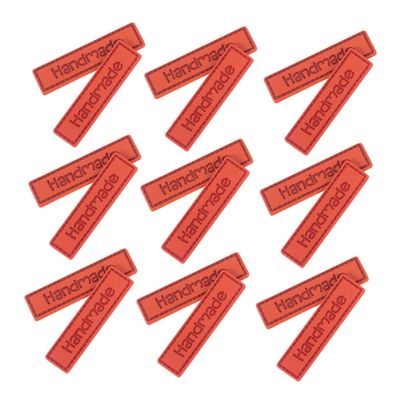 LALAFINA 50-Piece Handmade Embossed Leather Labels