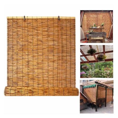 RJPzidK Cordless Reed Bamboo Roller Blind, 130 W x 200 H cm
