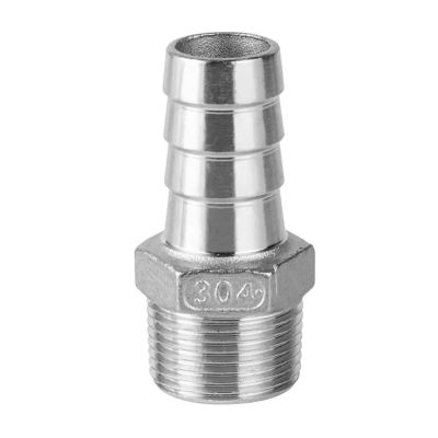 1pc 1/8" BSPT Male to 8mm Hose Barb Connector, 304 Stainless Steel