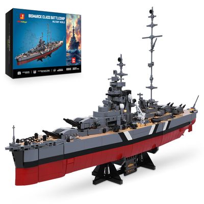 JMBricklayer Bismarck Battleship Building Set, 1:300 Scale