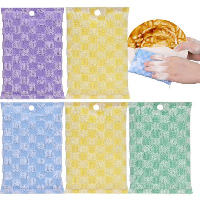 Non-Scratch Sponge Set - Dual-Sided Fiber Cleaning Cloths