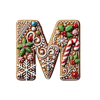 26 Gingerbread Alphabet Ornaments for Christmas Tree