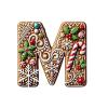 26 Gingerbread Alphabet Ornaments for Christmas Tree view 1