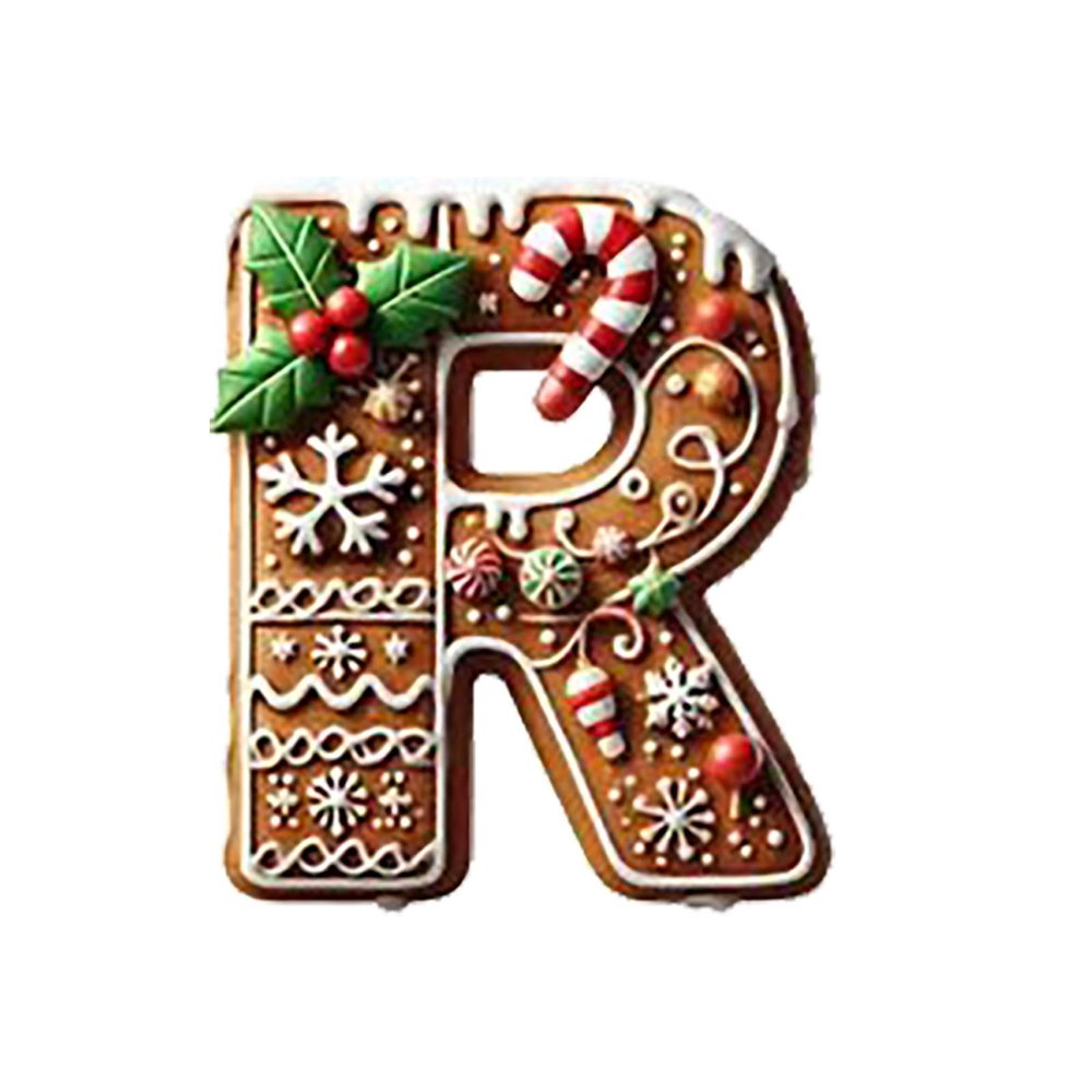 26 Gingerbread Alphabet Ornaments for Christmas Tree
