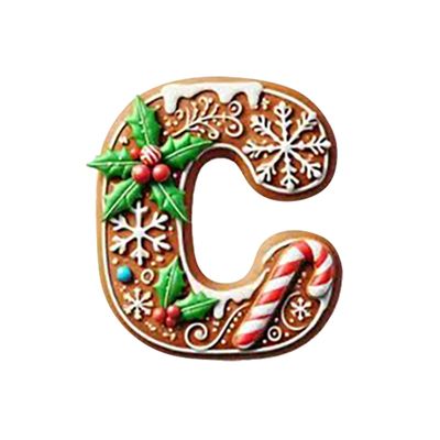 26 Gingerbread Alphabet Ornaments for Christmas Tree
