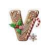 26 Gingerbread Alphabet Ornaments for Christmas Tree view 1