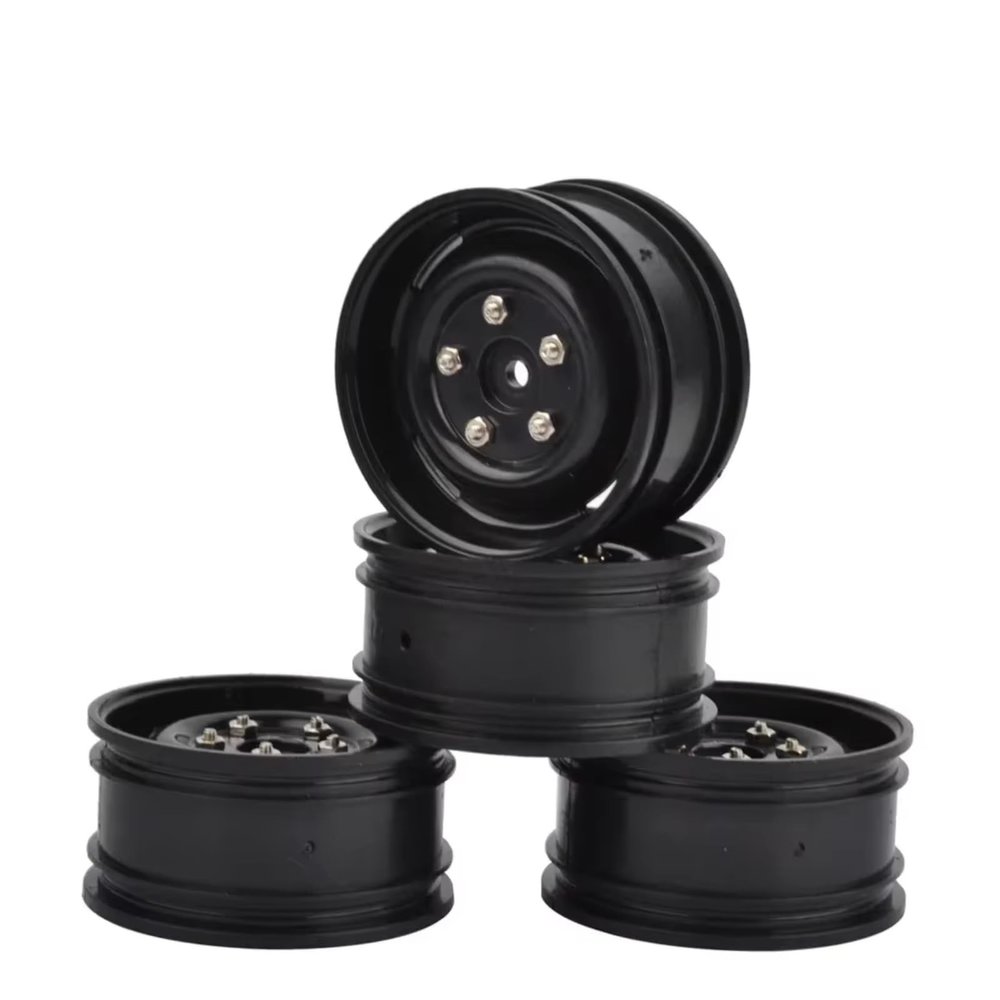 4-Piece 1.9-Inch Plastic Wheels for Axial SCX10, Tamiya CC01, D90, Pajero and Traxxas TRX4 RC Rock Crawlers