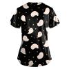 Saymany Women's Halloween V-Neck Short-Sleeve Scrub Top, Black, XXL view 2