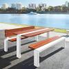 SONGYL-20249 Solid Wood Outdoor Park Bench, Medium view 3