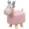 Animal-Shaped Footstool with Soft Cushion and Non-Slip Feet, Pink view 1