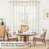 MRTREES White Sheer Grommet Curtains, 90-Inch Length, Long Voile Mesh Curtains for Bedroom and Living Room, 2 Panels, 140 x 228 cm (55 x 90 in), Ivory White view 2