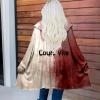 Mfhmom Problem Solved Halloween Cardigan for Women, Bloody Horror Letter-Print Long Hooded Open-Front Jacket for Horror Cosplay, Carnival & Party Outfits view 2