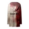 Mfhmom Problem Solved Halloween Cardigan for Women, Bloody Horror Letter-Print Long Hooded Open-Front Jacket for Horror Cosplay, Carnival & Party Outfits view 3