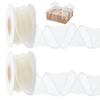 BENECREAT 9m X 6cm Organza Ribbon with Beaded Edges view 1