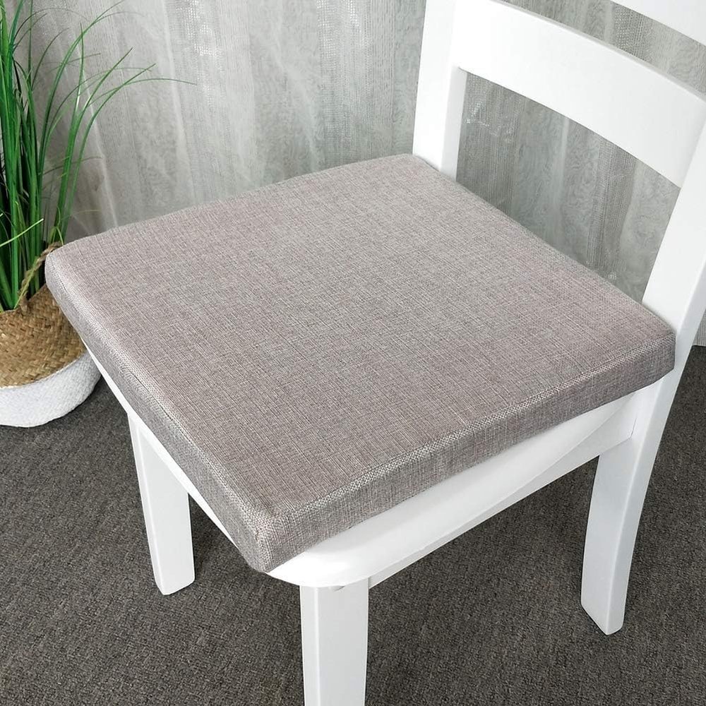 Chair Cushion, 3/5/8 cm Thick, 40/45/50 cm, Removable Non-Slip Foam Cushion, Grey B, 50 x 50 x 3 cm