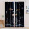 XIANGPEIFBH 2-Piece 95% Blackout Curtains with Guitar and Drum Design, 115" W x 255" H cm Each view 2