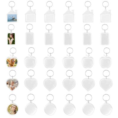 30 Acrylic Photo Keychains with Key Ring