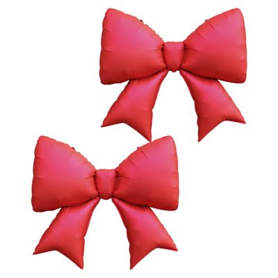 Sanu Belle Large Bow Balloons 2 Pack Red 38 Inch