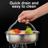 Fazvncv Stainless Steel Steamer Basket with Handle view 3