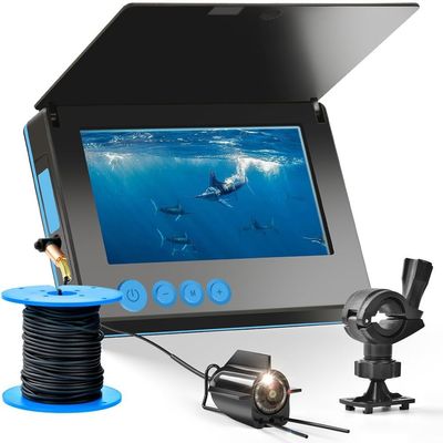 URPIZY Underwater Fishing Camera with 4.3-Inch HD Display, 220° Wide Angle, Night Vision, Portable Waterproof Fish Finder for Sea and Ice Fishing (15 m)