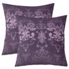 Homewish Highland Cow Skull Pillow Covers, Purple Damask, 45 x 45 cm, Set of 2 view 1