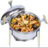 CQIKRWGWS Chafing Dish & Food Warmer, Round Stainless Steel Buffet Tray with Lid, Food Pan and Fuel Holders for Catering and Parties (26 cm) view 1