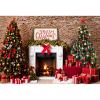 GCIREC 12 x 10 ft Christmas Winter Fireplace Backdrop view 1