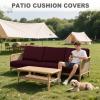 KYJSW 1-Pc Waterproof Outdoor Sofa Seat Cushion Cover with 4 Ties, Wine Red, W 135–165 cm, D 65–95 cm view 3