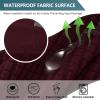KYJSW 1-Pc Waterproof Outdoor Sofa Seat Cushion Cover with 4 Ties, Wine Red, W 135–165 cm, D 65–95 cm view 4