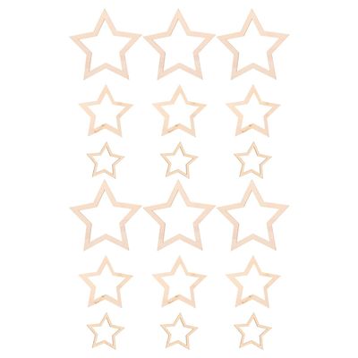 DIYEAH 18-Piece Wooden Star Frames for Crafting