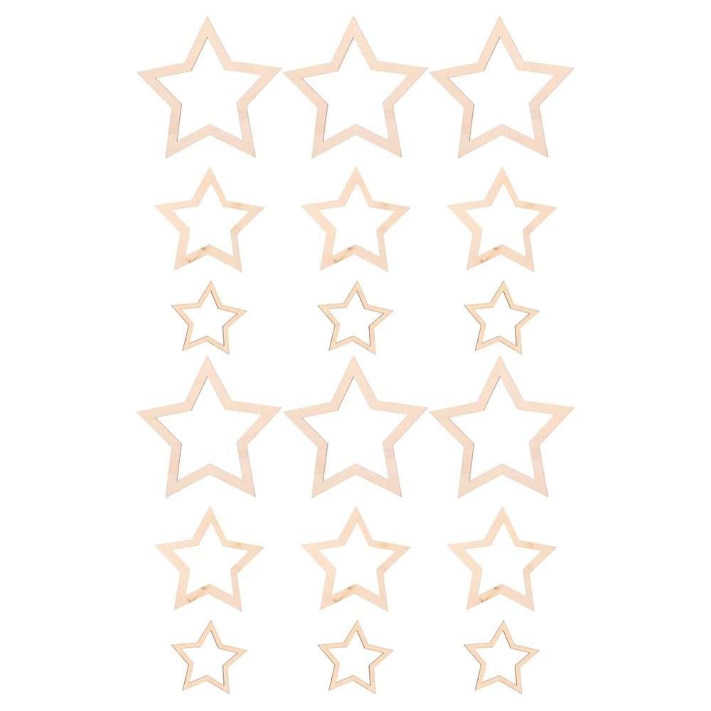 DIYEAH 18-Piece Wooden Star Frames for Crafting