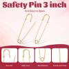 20 Large Gold Safety Pins, 7.5 cm Heavy-Duty view 4