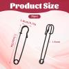 20 Heavy-Duty Safety Pins, Black, 7.5 cm view 2