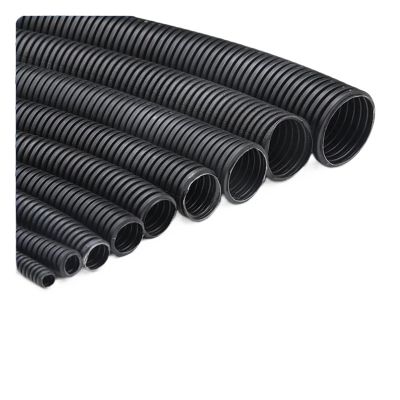 HWWW PP Corrugated Tubing, Black, AD10 × ID6.5 mm, 1 Meter