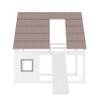 140 x 200 Wooden House Bunk Bed with Roof, Ladder and Slide, White + Brown view 3