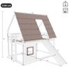 140 x 200 Wooden House Bunk Bed with Roof, Ladder and Slide, White + Brown view 4