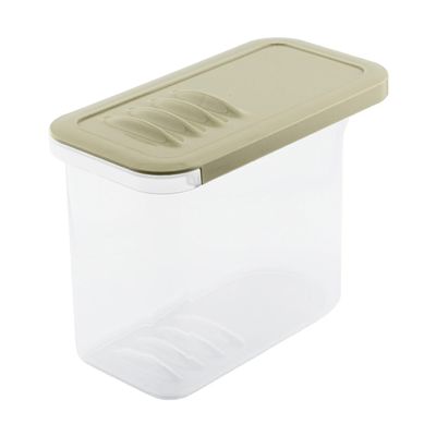 BranQ Shark Food Container | Transparent BPA-Free | Airtight Olive Green Lid | Stackable Dishwasher Safe (1L)