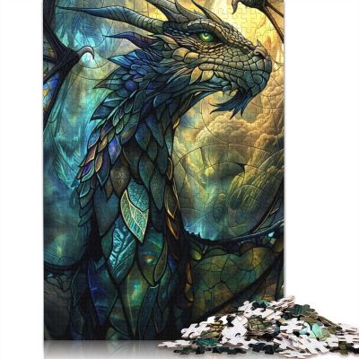 1000-Piece Green Guardian Dragon Puzzle, 38 x 26 cm