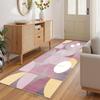 Siunwdiy Pink, Yellow and White Geometric Runner Rug, Non-Slip, Washable, 90 x 280 cm view 2