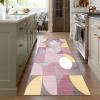 Siunwdiy Pink, Yellow and White Geometric Runner Rug, Non-Slip, Washable, 90 x 280 cm view 3