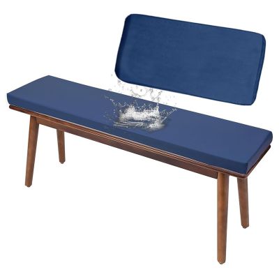 5 cm Thick Waterproof Bench Cushion Cover, Blue, 160 x 55 x 5 cm