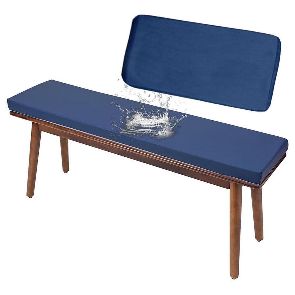 5 cm Thick Waterproof Bench Cushion Cover, Blue, 160 x 55 x 5 cm