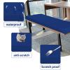 5 cm Thick Waterproof Bench Cushion Cover, Blue, 160 x 55 x 5 cm view 4