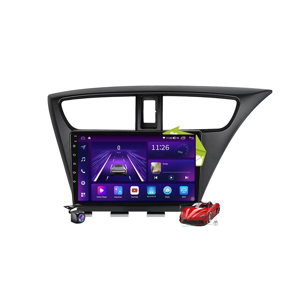 Android 15 Car Stereo Navigation with 4G/5G Wi-Fi DSP CarPlay for Honda Civic 9 (2012–2017), 9-Inch MP5 Player, RHD, M6 Plus 1