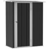 Outdoor Metal Garden Shed with Lockable Door and Sloped Roof view 1