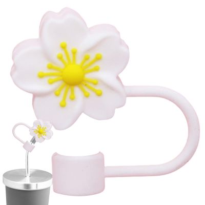 Spill Proof Silicone Straw Covers - Flower Design
