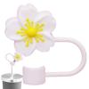 Spill Proof Silicone Straw Covers - Flower Design view 1