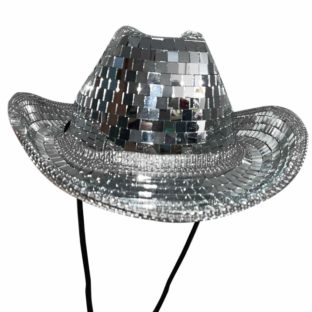 Disco Ball Cowboy Hat with Mirrors and Sequins