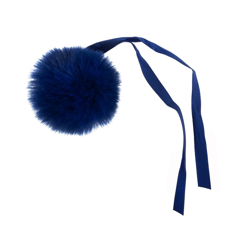Faux Fur Pom Pom, 6 cm, Blue